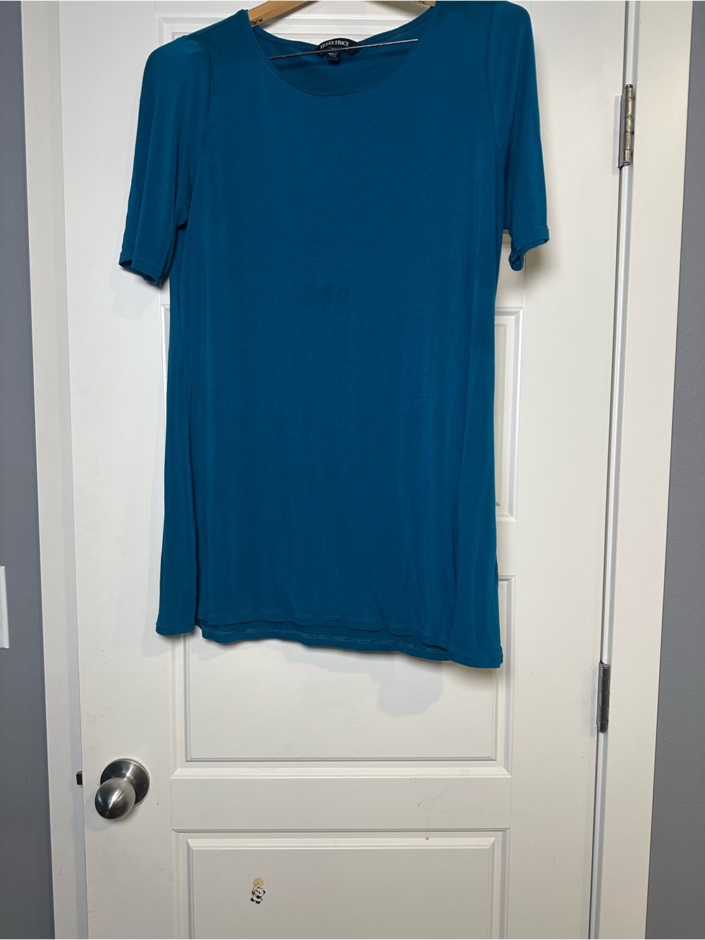 Ellen Tracy Teal Short-Sleeve Crew Neck Tee